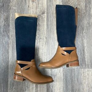 Stivali 2 tone blue/honey boots. Sz 6.5